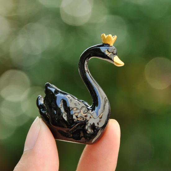 Ozdoba Labuť Krásná Mikro Krajinná Figurka Panenka DIY Dekorace na Dort Simulace Koruna Labuť Figurka Pryskyřice Zvířecí Model Vánoční Svatba Dárek