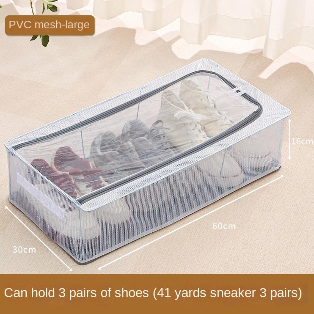 New Foldable Shoe Storage Box Under the Bed Dustproof Shoe Basket Steel Frame Large Capacity Shoe Box Home
