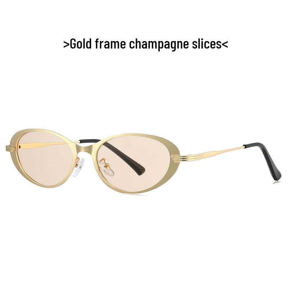 Retro European-American High-End Flat Lens Metal Sunglasses - Model 9652