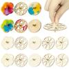 Toyvian Wooden Hand-Crank Tops, Colorable, Uncolored, Natural Wood, Fun Wooden Craft Kit, Vintage Hand-Cranked, DIY, Handmade, Painting, Preschool,
