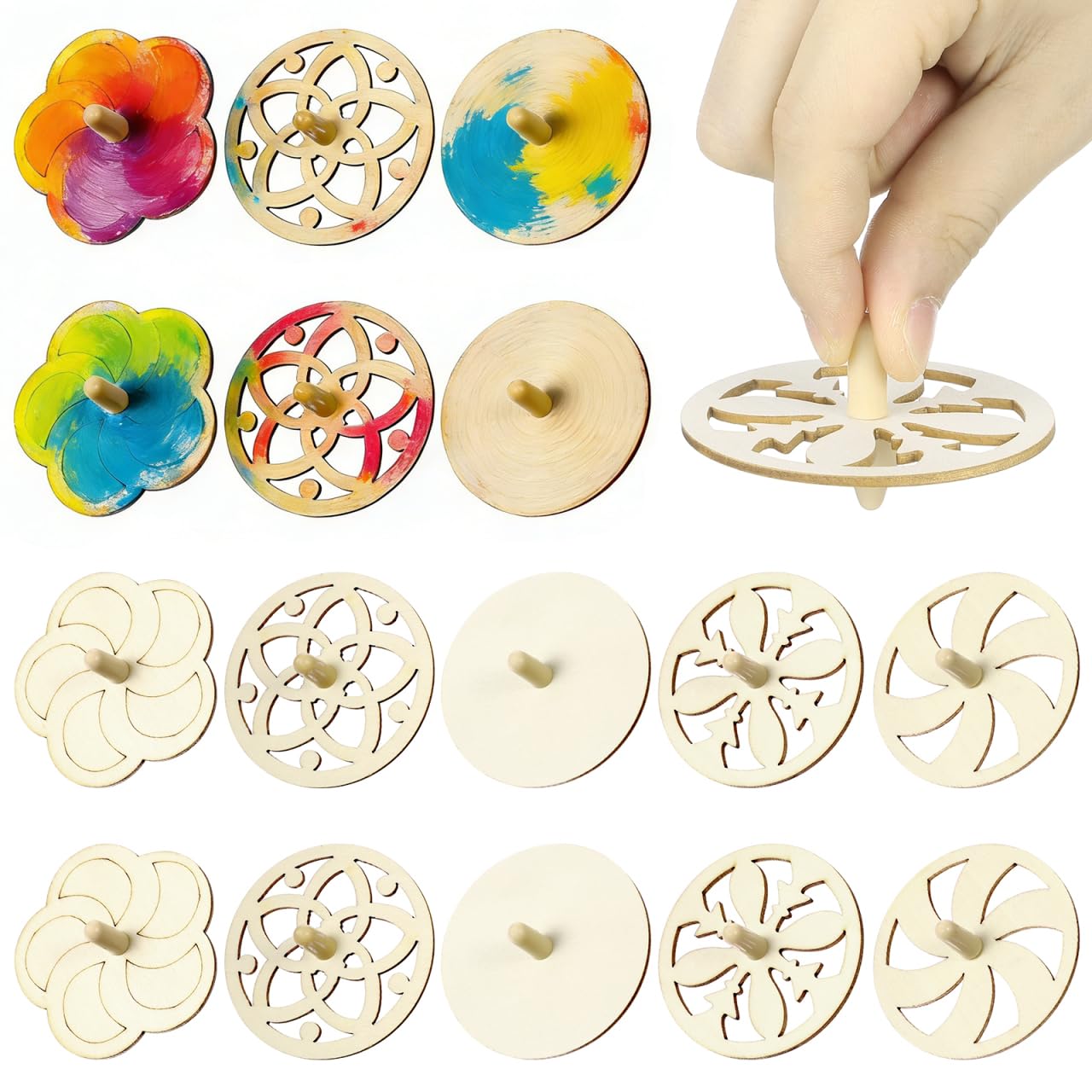 

Toyvian Деревянные волчки с ручным приводом, Раскрашиваемые, Неокрашенные, Натуральное дерево, Забавный набор для поделок из дерева, Винтажные, С ручным приводом, Сделай сам, Ручная работа, Раскрашивание, Дошкольное,