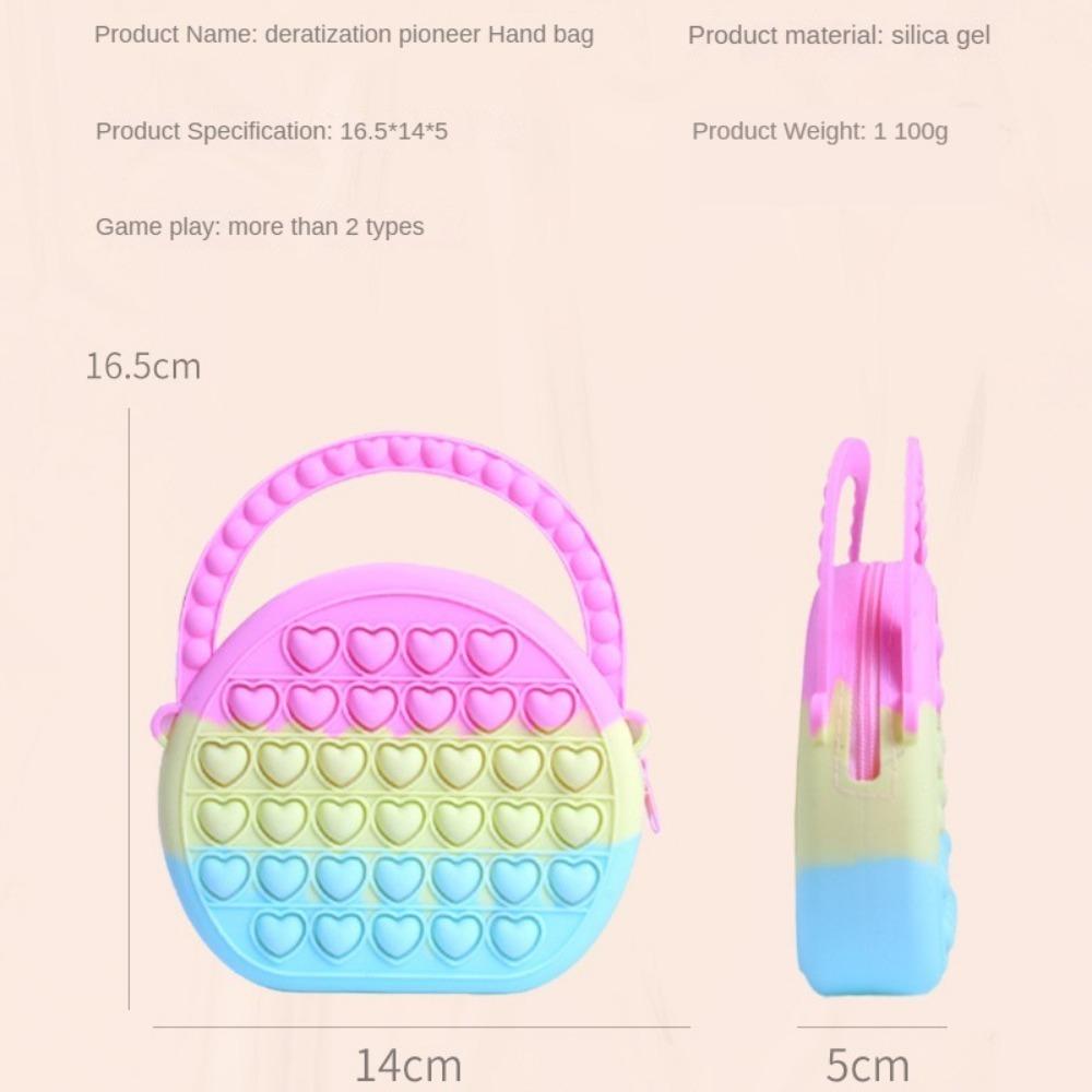 Silicone Children's Bag, Pinch Le Silicone Wallet, Girl's Semi-circular, Cartoon Handheld Zero Wallet Bubble Le Bag