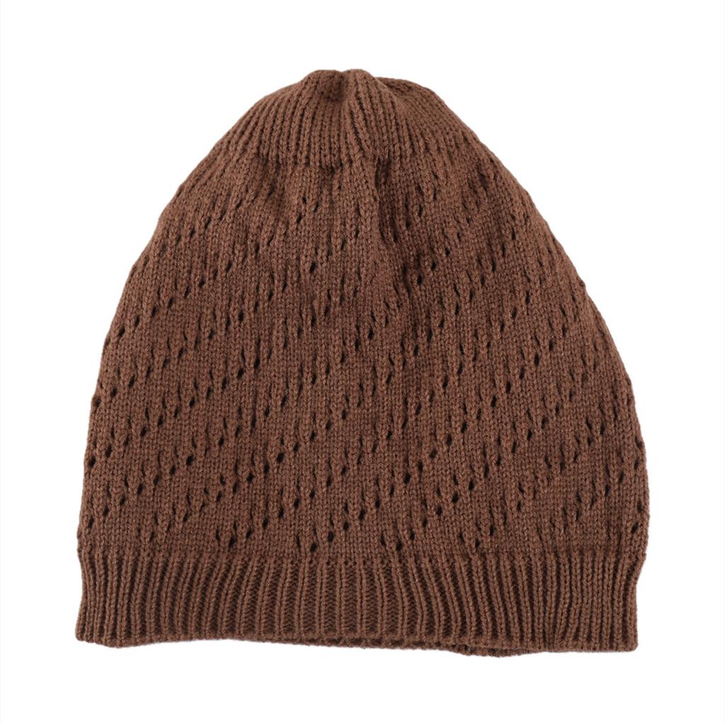 Autumn and Winter New Thin Single-layer Hollow Pullover Hat for Men and Women Pile Hat Knitted Wool Warm and Cold Proof Toe Cap