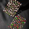 Cyansea 3D Christmas Manicure Stickers: New Year Candy, Tree, and Hat Designs