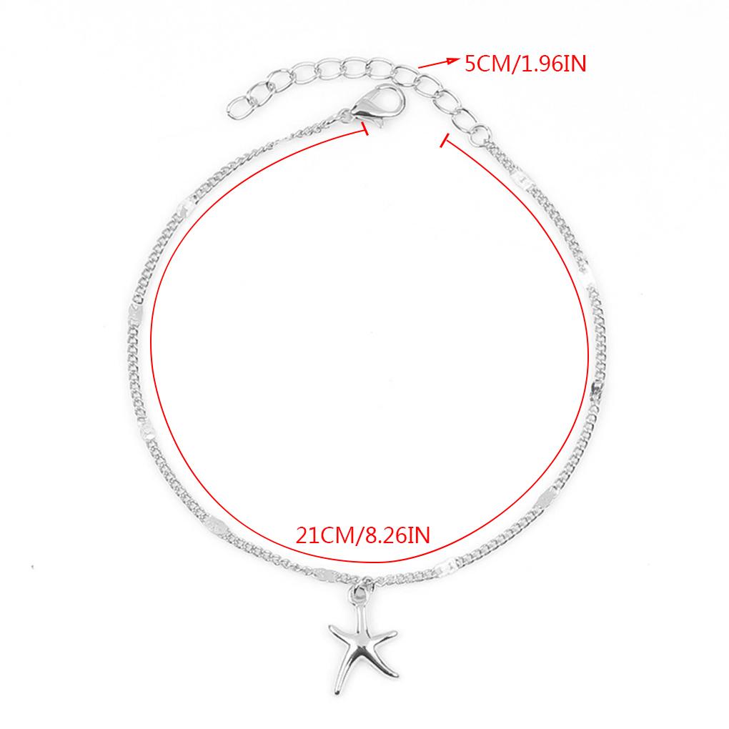 Girl Anklet Creative Sea Star Shaped Foot Pendant Beautiful Young Girls Jewelry Fashion Accessory Alloy Anklets for Dress Decor