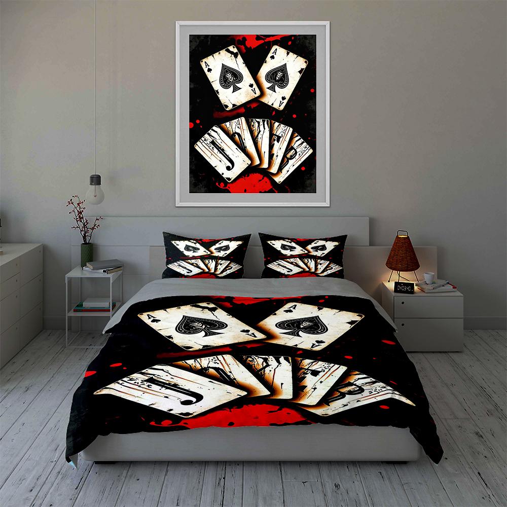 Cards, spades, abstract. Bedding Duvet cover sets Duvet covers Pillowcases gifts (1 * Duvet Cover 2 * Pillowcases, without duvet insert)