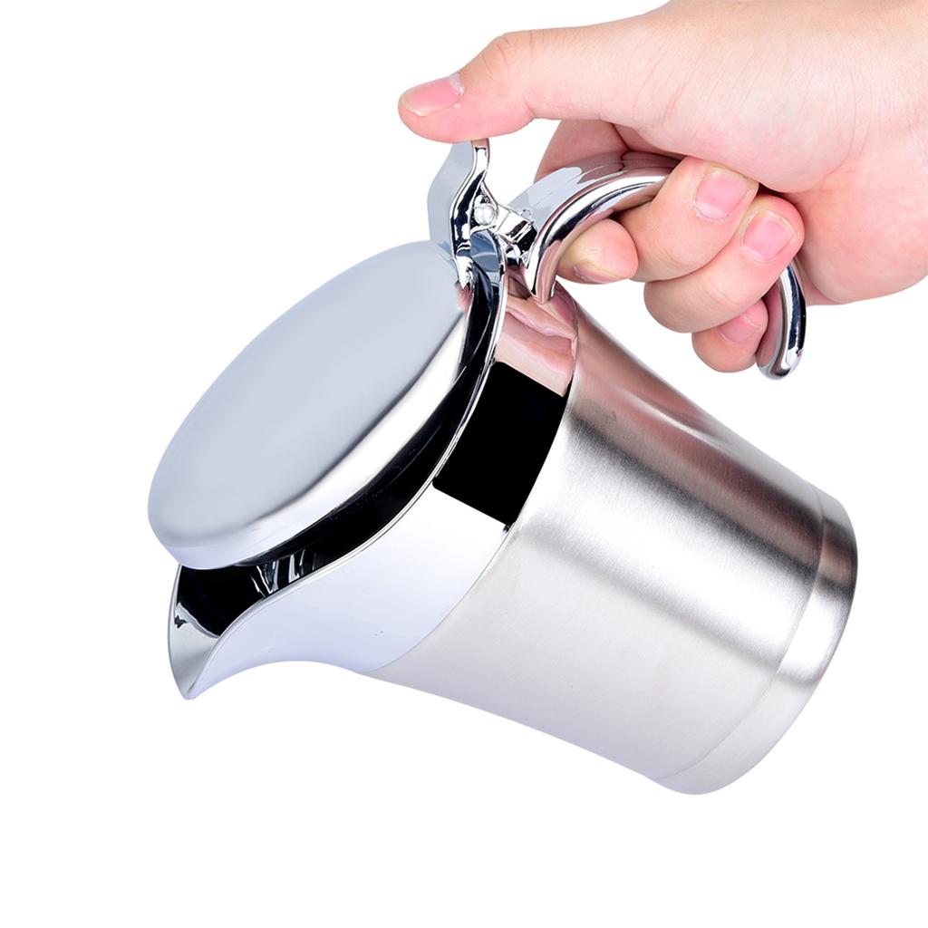 450ml - 750ml 304 Stainless Steel Thermal Insulated Double Wall Sauce Gravy Boat Pot Serving Jug Gravy Pot