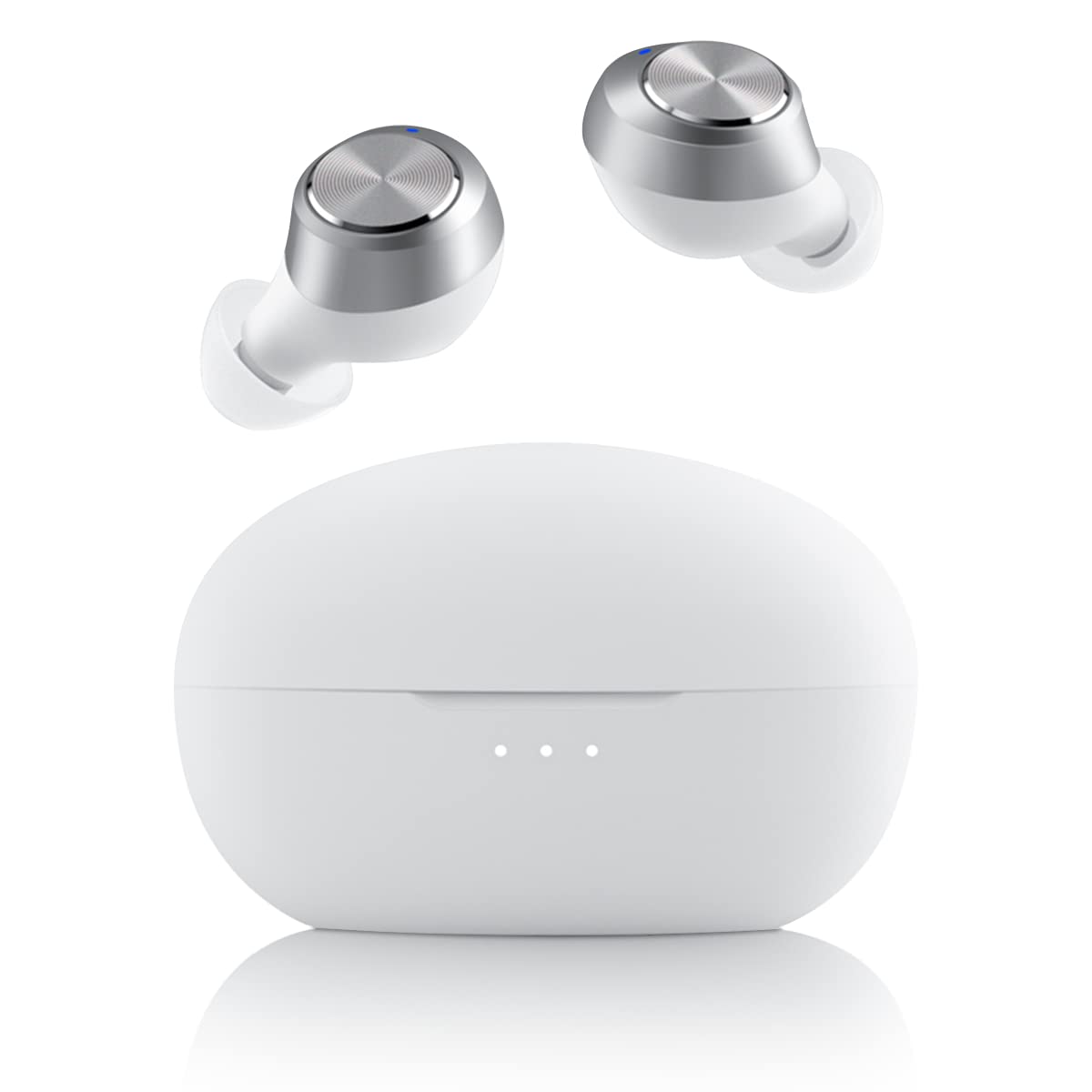 

Беспроводной Bluetooth звук 2025 Последняя версия Bluetooth 4 часа воспроизведения 50 часов всего Быстрая автоматическая мгновенная Полностью сенсорное управление для и спортивных наушников, Hi-Fi белый