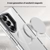 For Samsung Galaxy Z Fold6 5G Magnetic Clear Case with Anti-Spy Screen Film PC+Acrylic Kickstand Phone Cover