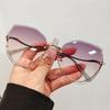 Fashion Sunglasses Women'S Summer High Sense Large Frame Showing Small Face Gradual Change Of Color Sunglasses Driving Polygonal Sunglasses