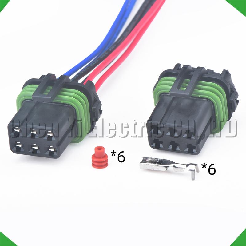6 Pin Automotive Connectors Low pressure expansion valve of compressor Wire Harness plug 15344052 For GM