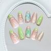 Stereo Qingti Green French Irregular Gilt Flash Diamond Sweet European and American Style Removable Nail Art Tablets 30 pieces