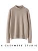 Women's Pure Cashmere Long-Sleeve Round Neck Pullover Sweater - Warm, Soft, Solid Color Base Layer