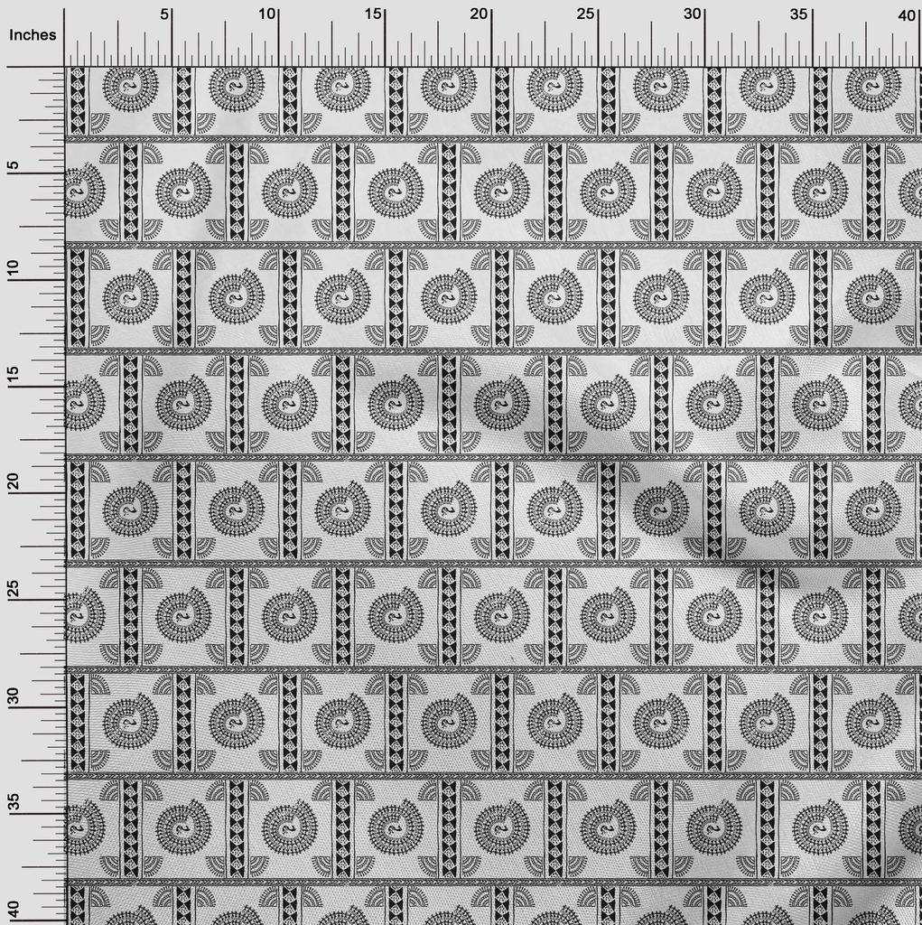 oneOone Baumwoll-Flex Schwarzer Stoff Asiatischer Blumenblock Quiltzubehör Druck Nähstoff pro Yard 40 Zoll