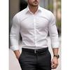 Camisa Masculina de Manga Longa para Verão Roupa Formal de Negócios Top Respirável Leve de Manga Longa para o Trabalho Diário