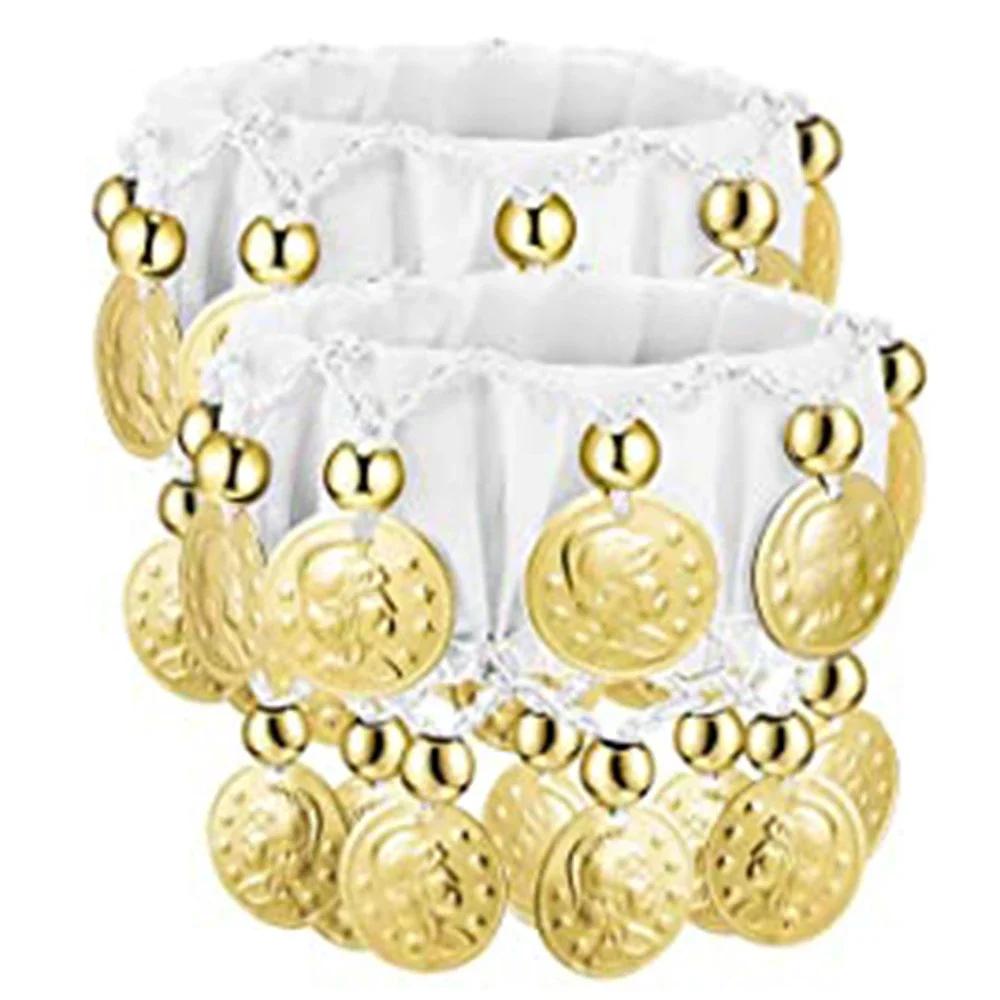 A Pair Of Bracelets Performance Costumes Props and Accessories Indian Belly Dance Bracelets Wrist Ankle Cuffs Bracelets Women