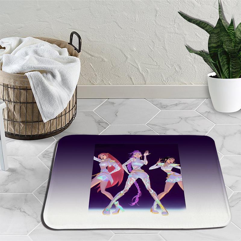 KPop Demon Hunters Mat Huntrix Girl Living Room Bedroom Carpet Zoey Rumi Mira Bathroom Non-slip Door Mat Outdoor Rug Birthday Gift
