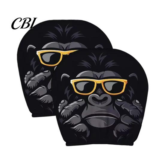 Vehicle Interior Accessories 2Pcs Skull Car Headrest Covers, Cartoon Dog Panda Cat Hedgehog Personalized Decor Design Elastic Auto Seat Protector,