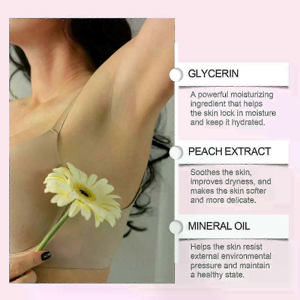 Invisible Peach-Scented Deodorant Cream for Underarms & Sensitive Areas - 50G/1.76OZ, Moisturizing & pH Balanced Formula with Glycerin