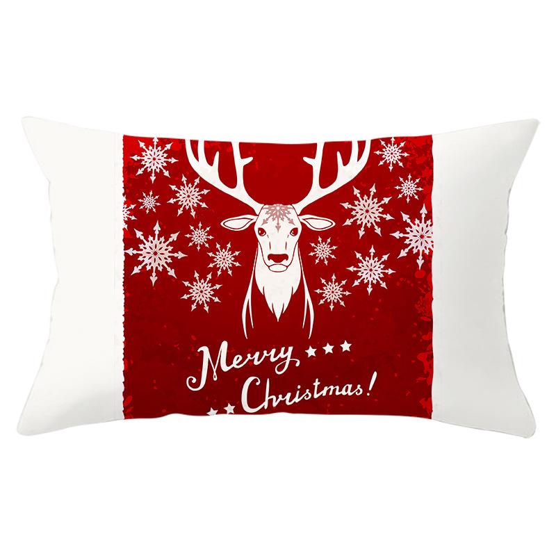 Christmas Simple Print Series Peach Skin Waist Pillowcase Home Sofa Pillowcase Office Pillowcase
