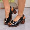 Large Size Women's Sandals 2025 Summer New Comfortable Height Increase Chunky Heels Fashion Buckle Strap Luxury Elegant Pumps