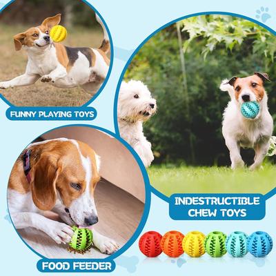 Dog Food Ball Pet Dog Toy Interactive Rubber Balls for Small Large Dogs Puppy Cat Chewing Toys Pet Tooth Cleaning Dog Chew Toys