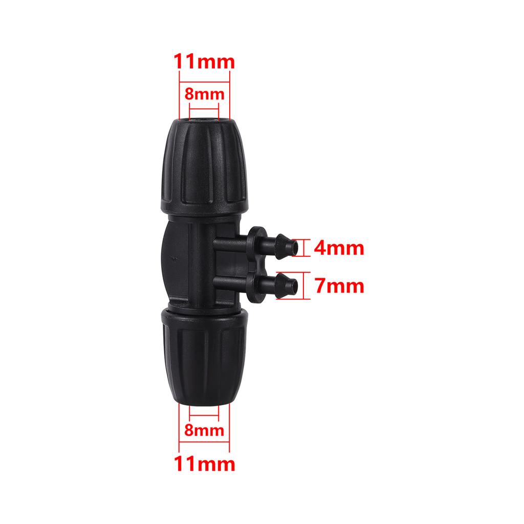 8/11mm Hose Interface Garden Water Connector Straight Elbow Tee 4/6-Way End Plug Joint Garden Greenhouse Irrigation Pipe Fitting