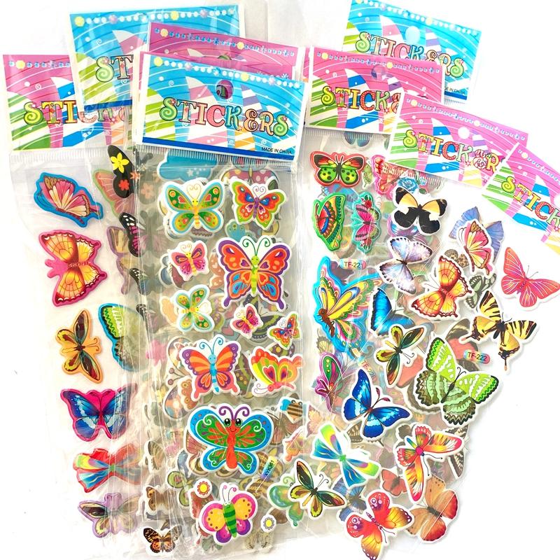 10sheets 3D Bubble Decorative Sticker Colorful Cartoon Cute Style Reusable Stickers for Birthday Christmas New Year Gift TMZ