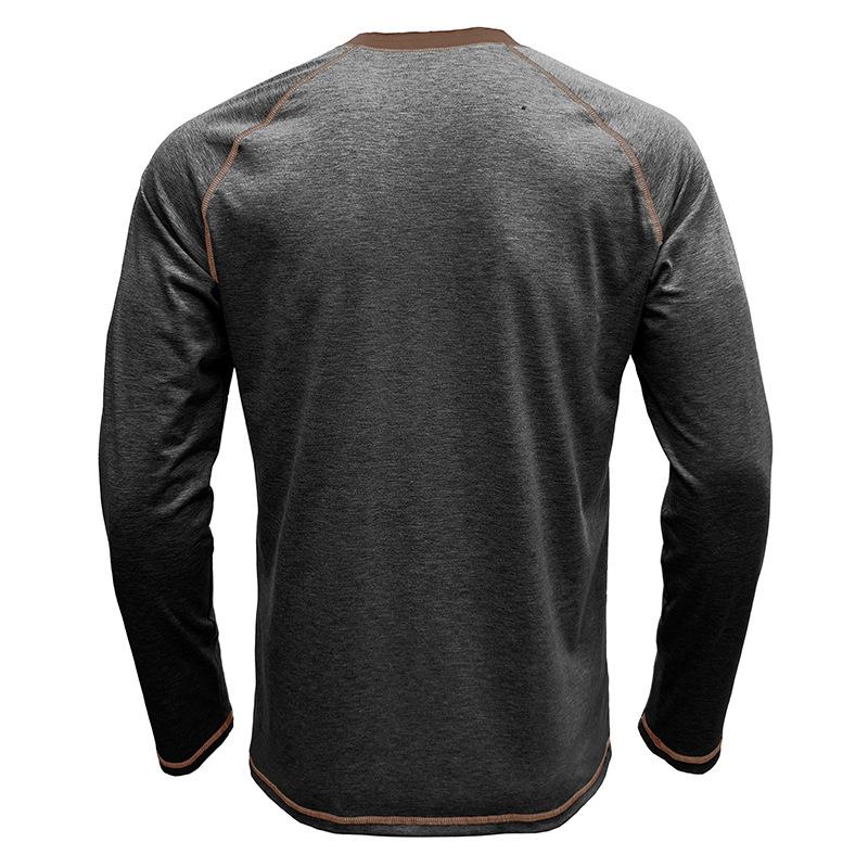 Erkek Fit Uzun Kollu Henley Gömlek İç Giyim Günlük Temel Üstler 4 Düğmeli Nefes Alabilen Tişörtler Atletik Egzersiz Nem Emici Tişörtler Erkek için