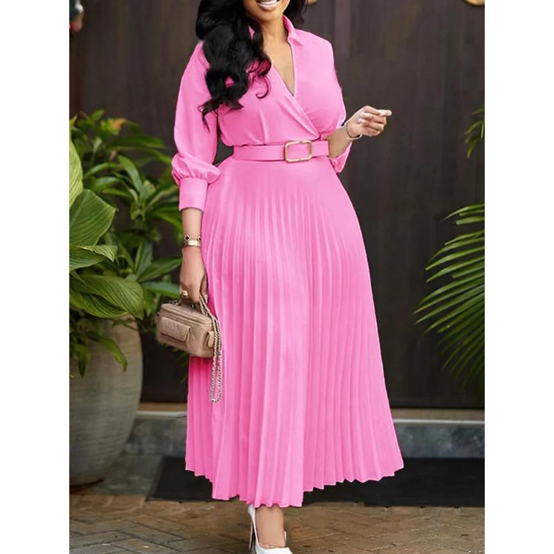 Mlaiscsr šaty africké skládané bílé šaty s páskem pro ženy 3/4 rukávy s výstřihem do V elegantní kancelářské dámy pracovní večírek večerní župan