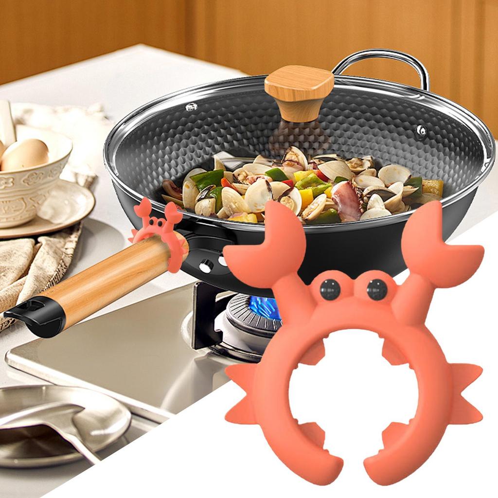 Krabben-Pfannenwenderhalter aus Silikon, verstellbare Löffelablage in Krabbenform für Töpfe, kreatives Geschenk für Krabbenliebhaber
