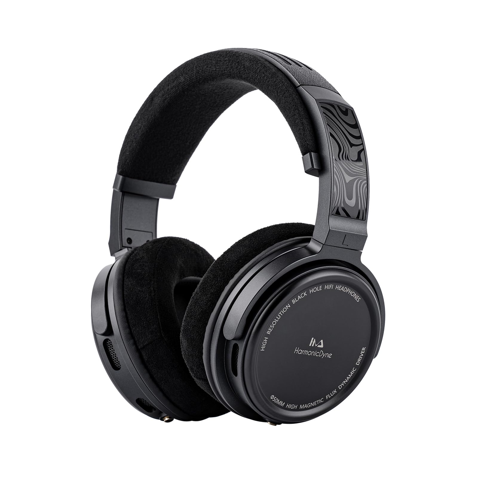 

LINSOUL HarmonicDyne Black Hole Studio-Grade 50mm Metal-Ceramic Composite Dynamic Headphones with a Lightweight Design, Ergonomic Design, Balanced