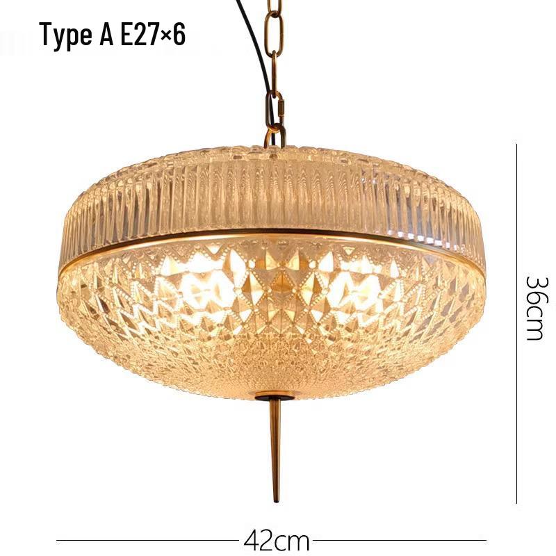 American Retro Crystal Pendant Light for Living and Dining Rooms