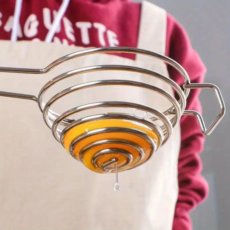 Separator białek jaj narzędzia ze stali nierdzewnej filtr do żółtka jaj gadżety akcesoria kuchenne lejek rozdzielający łyżka łyżka naczynia