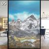 Sky Artistic Glass Sticker Static Cling Privacy Window Film Mountain Landscape Painting Frosted Window Sticker Home Decor