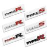 FIQ1 3D Metal Types Type S R Logo Letters Car Trunk Badge Decal For Honda S Fit City Civic Accord CRV HRV Emblem Sticker Accessories