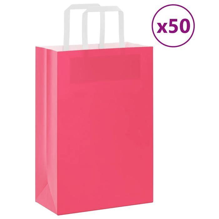 VidaXL Paper Bags 50 Pcs with Handles Pink 21x11x31 Cm, Paper Bag, Paper Gift Bag, Paper Gift Bag, Bag 4101882