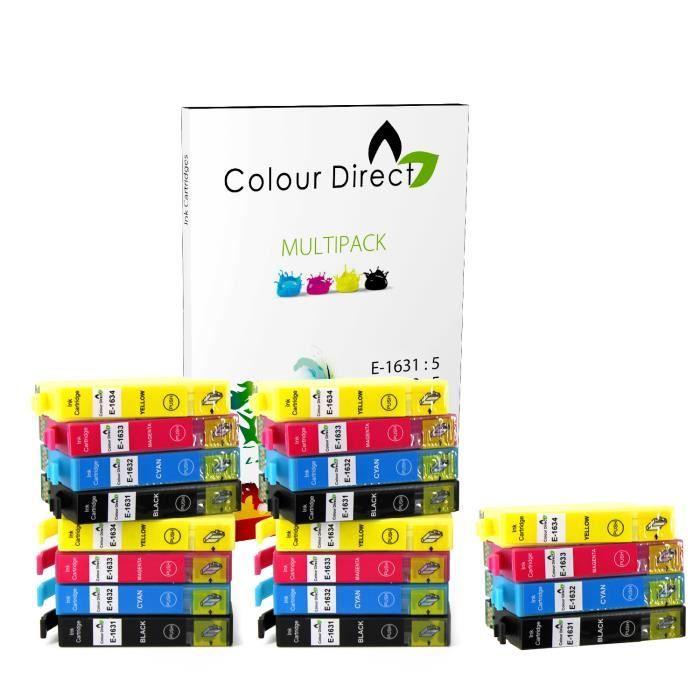 

20 ColourDirect Cartouches d encre Pour Epson WF2010W WF2510WF WF2520NF WF2530WF WF2540WF WF2630WF WF2650DWF WF2660DWF 16XL