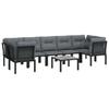 8 Piece Garden Lounge Set In Black and Gray Poly Rattan