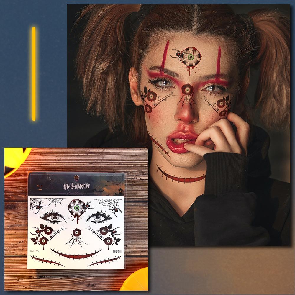 Waterproof Face Decorations Sticker DIY Temporary Scar Stickers Body Art Decals Halloween Party