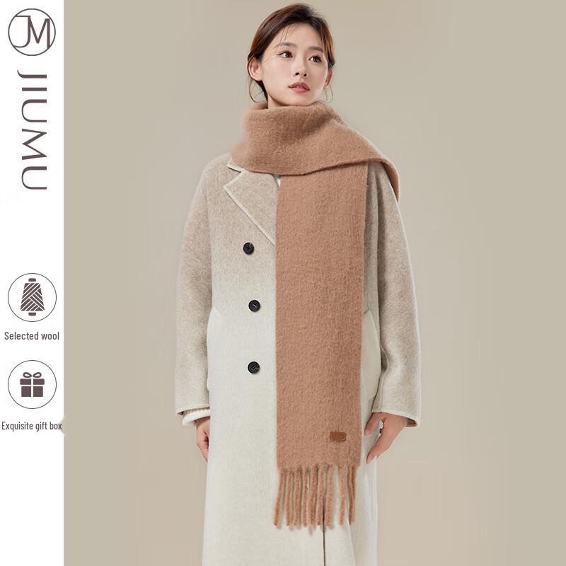 JIUMU Couple's Thickened Wool Knitted Scarf