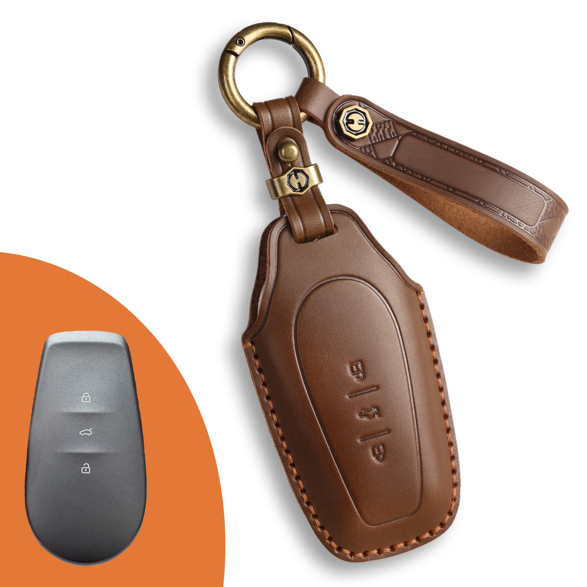 Suitable for Dongfeng Nissan N7 car key set Nissan N7 car case New energy Max buckle bag коричневый