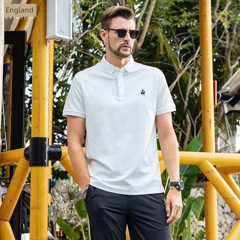 

Injall Mercerized Cotton Casual Short Sleeve Embroider White M