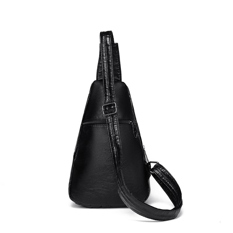 Chest Bag Women's Soft Leather Shoulder Bag Vintage Crossbody Bag