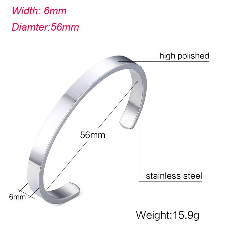 4MM Bis 8MM Kostenlose Gravur Armreif Edelstahl Öffnbar Armreif Name Individuell Personalisierbar Damen Herren Inspirierender Schmuck