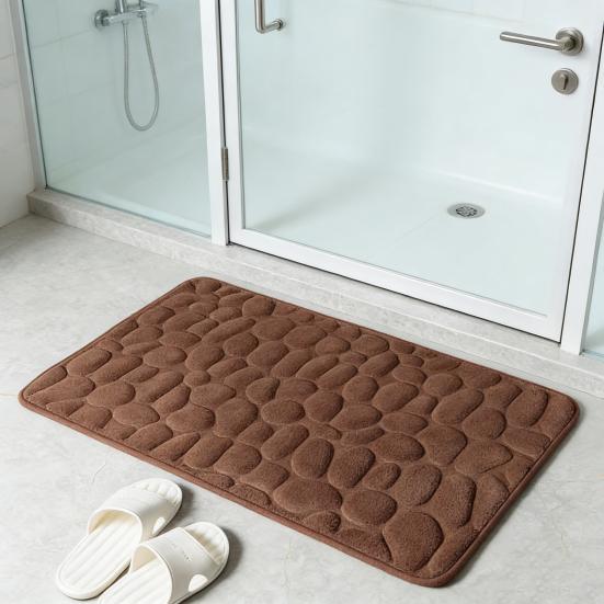 Memory Foam Bathroom Mat Backing Super Memory Foam Bath Soft Absorbent Non-Slip PVC Rug with 3D