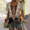 Frauen T-shirt Blumen Druck Bohemian Fashion Kurzarm Tops Weibliche Sommer Lose Pullover V-ausschnitt Harajuku Streetwear T-shirts