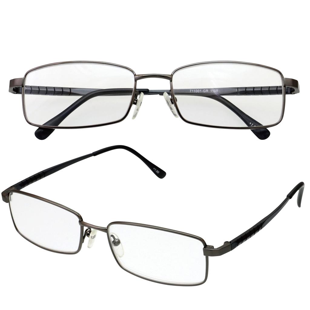Senior eye club S711001GR250 Ochelari de citit Ochelari Aliaj Aluminiu Tip Pătrat cu Toc 711001 Gri [Senior "Love" Club] 2.5 Bărbați Femei +2.50