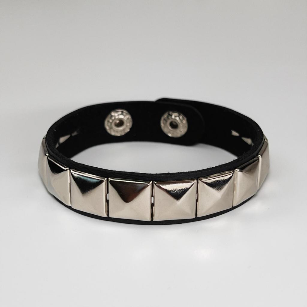 Evropský & Americký Punk Rock Nýtovaný Kožený Náramek Set: Gotický Párový Třídílný Náramek