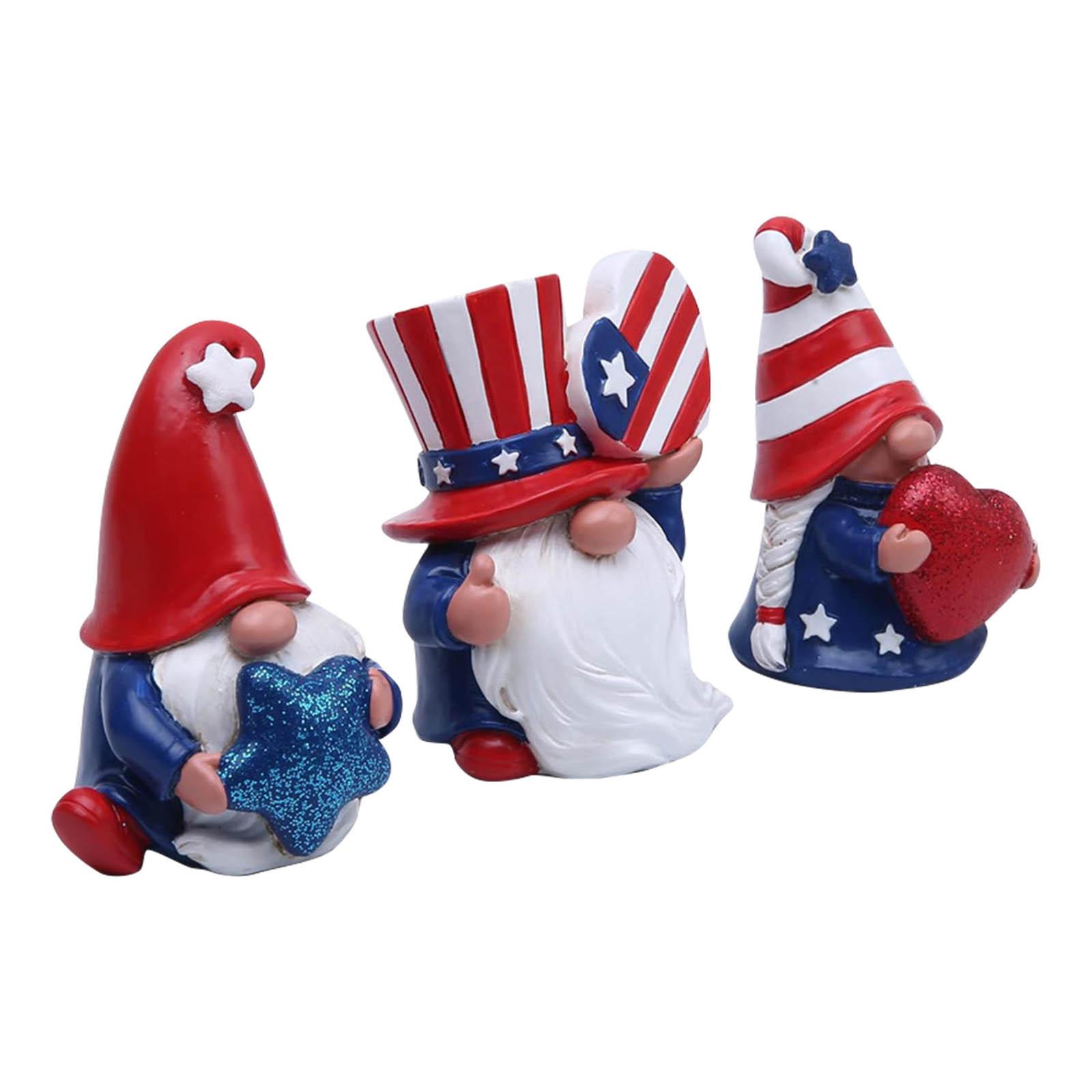 

4-й День независимости США Патриотическая полосатая статуэтка из смолы ко Дню независимости США Украшение для дома, многоярусная фигурка ручной работы One Size